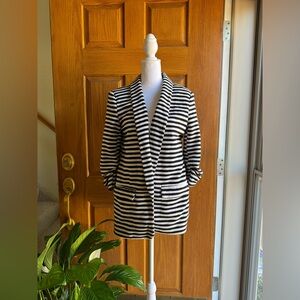 CATHERINE MALANDRINO Black/White Striped Blazer